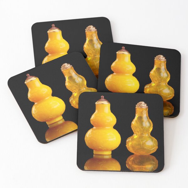 Item preview, Two antique Imperial yellow Chinese snuff bottles designed and sold by mzphoto.