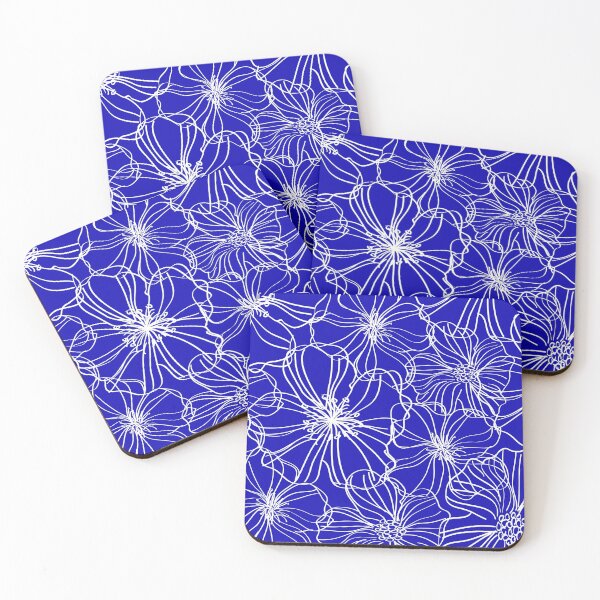 Item preview, Flower Drawing, Blue and White designed and sold by meggydesigns.