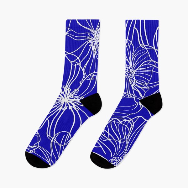 Item preview, Flower Drawing, Blue and White designed and sold by meggydesigns.