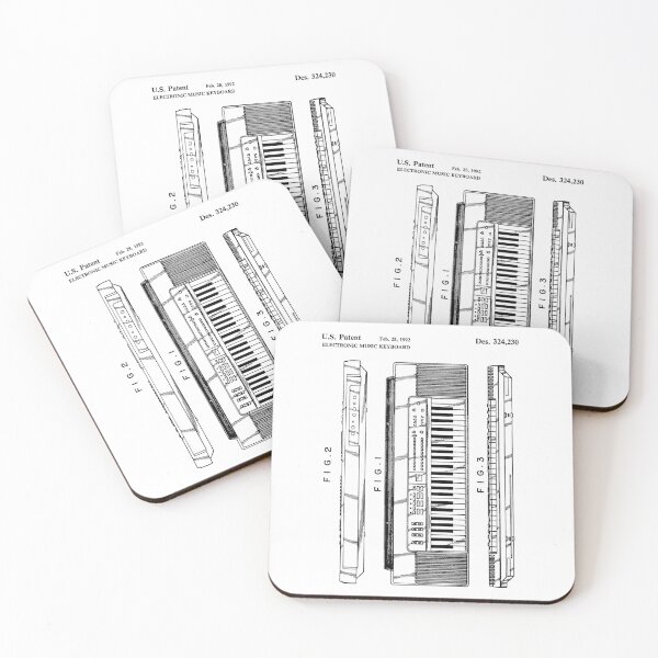 Item preview, Electronic Music Keyboard Patent 1992 - Black designed and sold by InkedArtPrints.