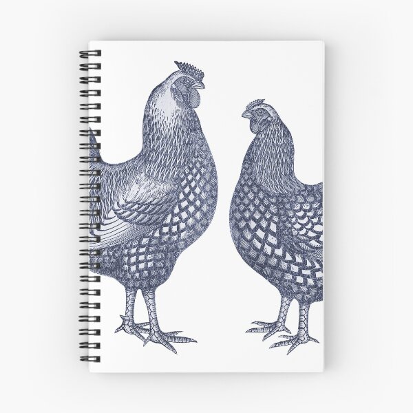 Item preview, Blue Wyandotte Chickens Hen and Rooster designed and sold by AntiqueImages.