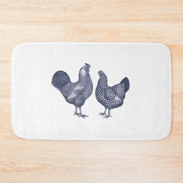 Item preview, Blue Wyandotte Chickens Hen and Rooster designed and sold by AntiqueImages.