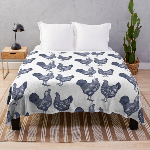 Item preview, Blue Wyandotte Chickens Hen and Rooster designed and sold by AntiqueImages.