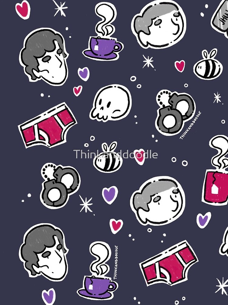 Thumbnail 5 of 5, iPhone Case, Johnlock Pattern designed and sold by Thinkanddoodle.
