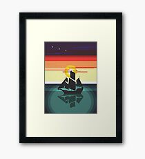 The Black Vector | Pirate Ship Framed Print