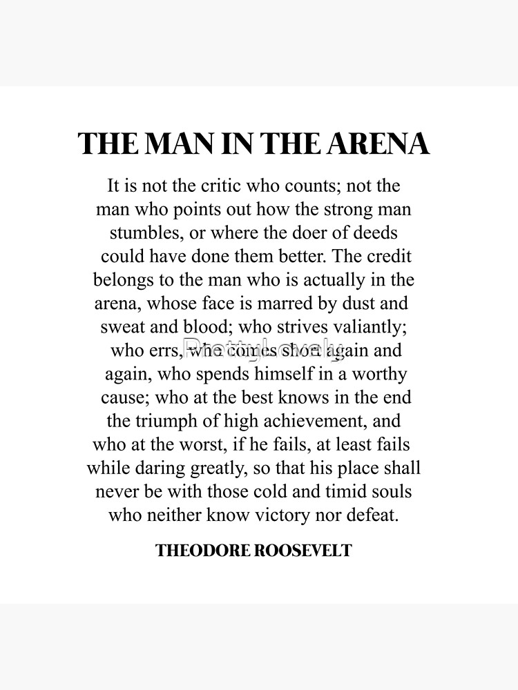 Discover The Man In The Arena, Theodore Roosevelt Quote Canvas