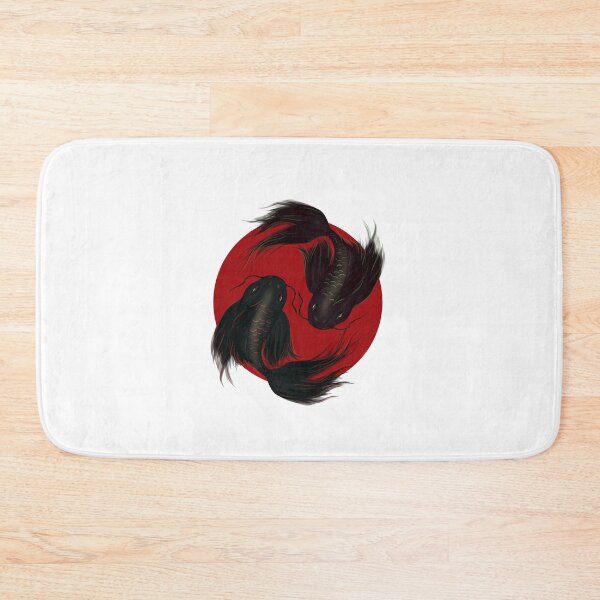 Item preview, Black Twin Koi in Red Rising Sun designed and sold by RenSomnium.