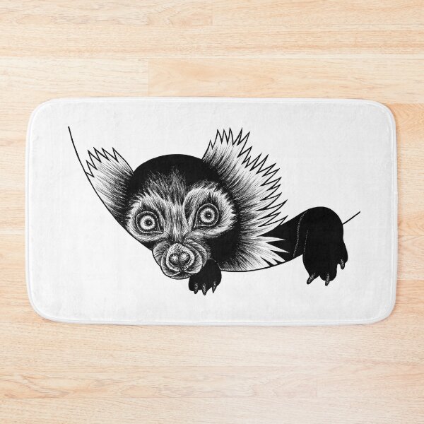 Item preview, Black and white ruffed lemur - ink illustration designed and sold by LorenDowding.