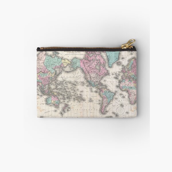 Item preview, 1855 Vintage World Map designed and sold by HoneymoonHotel.