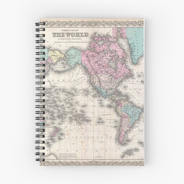 Item preview, 1855 Vintage World Map designed and sold by HoneymoonHotel.