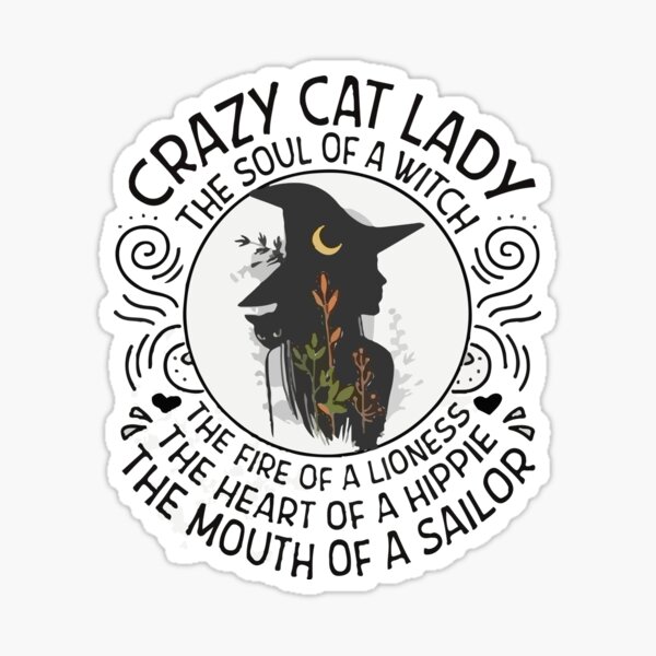 Item preview, Crazy Cat Lady Catlover Witch Wiccan Halloween Magic Shop designed and sold by lovostore.