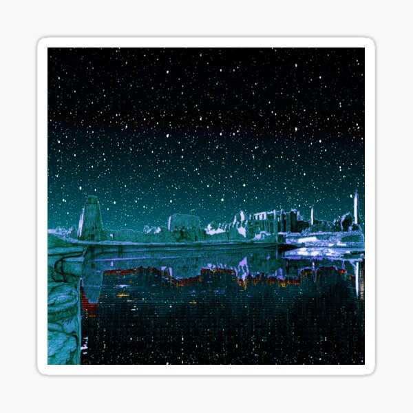 SACRED LAKE, STARRY NIGHT: Karnak, Egypt Sticker