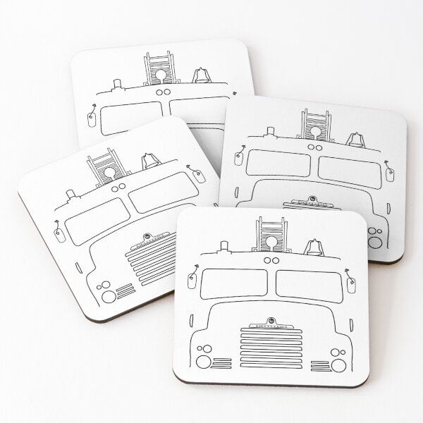 Item preview, Bedford Green Goddess pump fire engine outline graphic (black)  designed and sold by soitwouldseem.