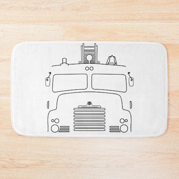 Item preview, Bedford Green Goddess pump fire engine outline graphic (black)  designed and sold by soitwouldseem.