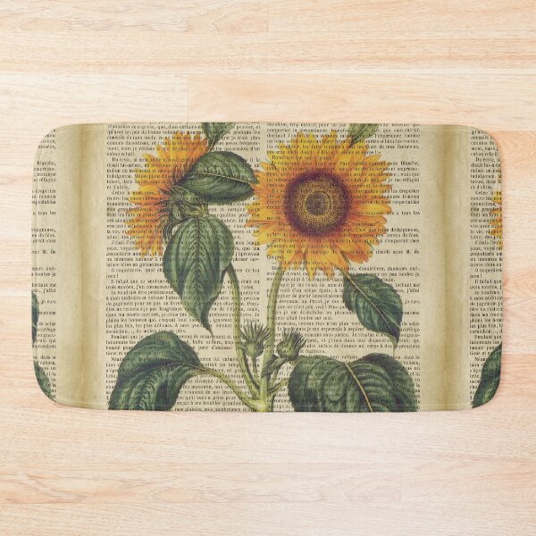 Item preview, Botanical print, on old book page - Sunflower designed and sold by Art by Lilia.