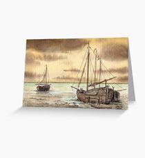 VLAARDINGEN HOLLAND ABOUT 1875 - NUMBER 2 - AQUAREL Greeting Card
