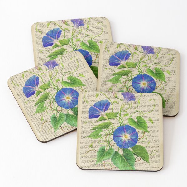Item preview, Botanical print, on old book page - Morning Glory designed and sold by Art by Lilia.