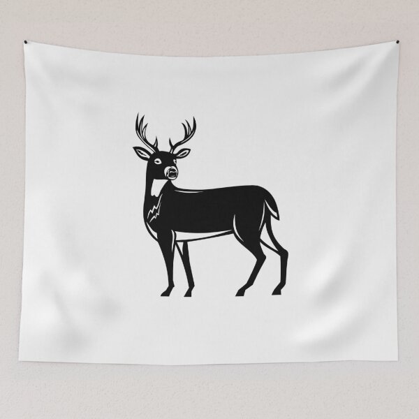 Item preview, Whitetail Deer Side View Woodcut designed and sold by patrimonio.