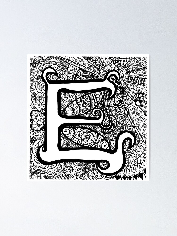 Letter E Design Poster By Lails Tails Redbubble