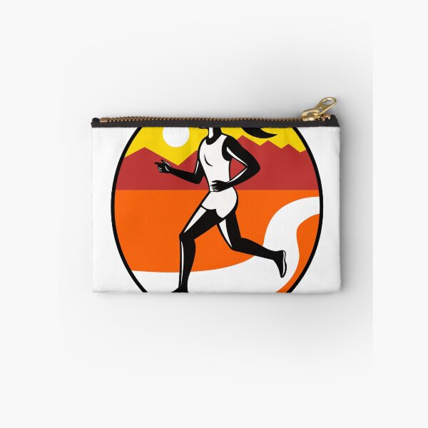 Item preview, Female Runner Mountains Oval Retro designed and sold by patrimonio.