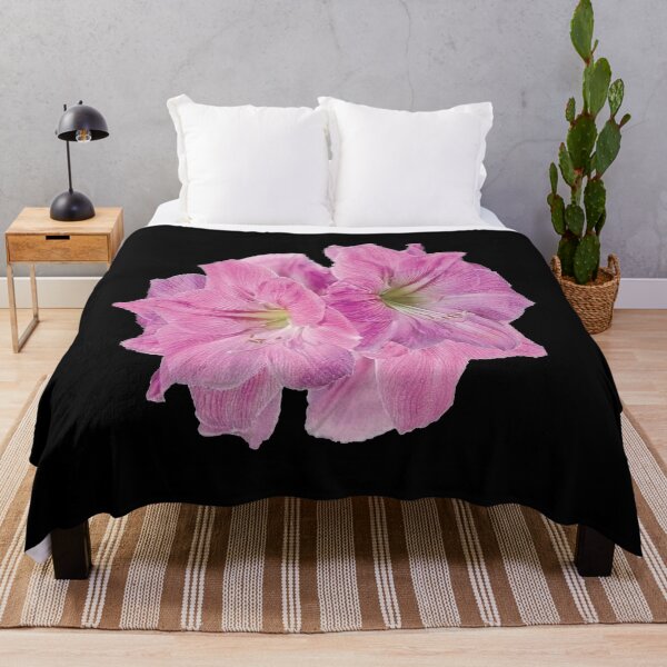 Item preview, PINK AMARYLLIS FLOWERS  MODERN BLACK ABSTRACT  ART designed and sold by sharlesart.