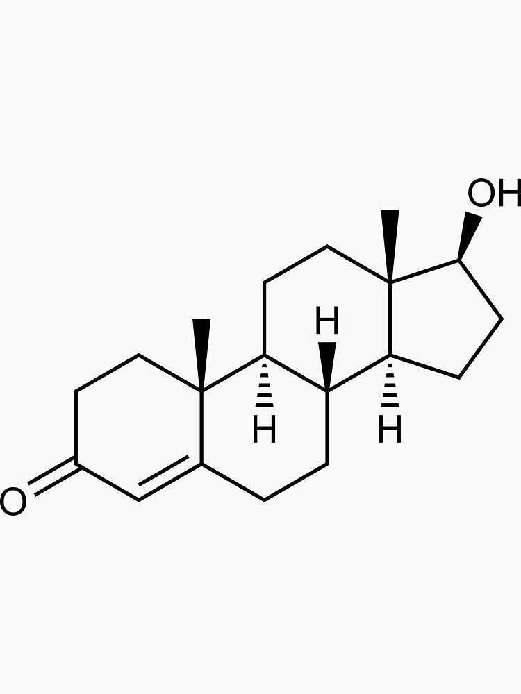 Thumbnail 3 of 3, Sticker, Testosterone Structural Formula designed and sold by GillyTheGhillie.