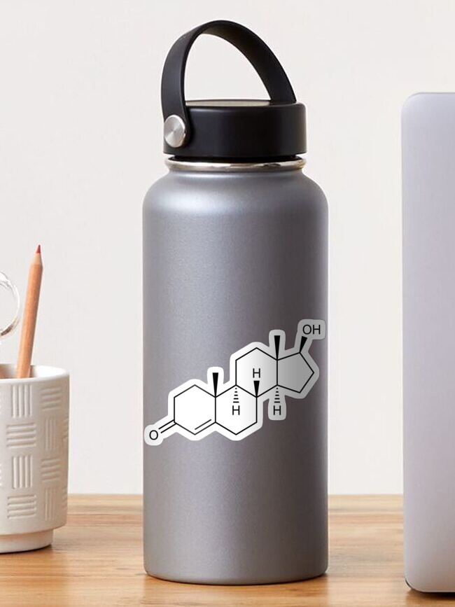 Thumbnail 1 of 3, Sticker, Testosterone Structural Formula designed and sold by GillyTheGhillie.