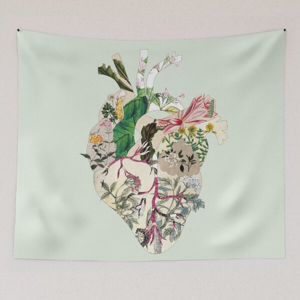 Item preview, Vintage Botanical Heart on green designed and sold by BiancaGreen.