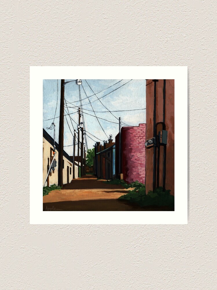 Back Alley City Street Alleyway Urban Art Painting Art Print By Lindaappleart Redbubble