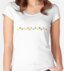 ANIMAL CROSSING HHD PATTERN Fitted Scoop T-Shirt
