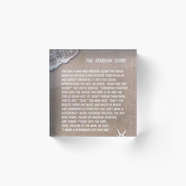 The Starfish Story, How To Make A Difference Acrylic Block