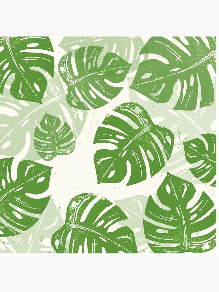 Thumbnail 4 of 4, Pillow, Linocut Leaf Pattern designed and sold by BiancaGreen.