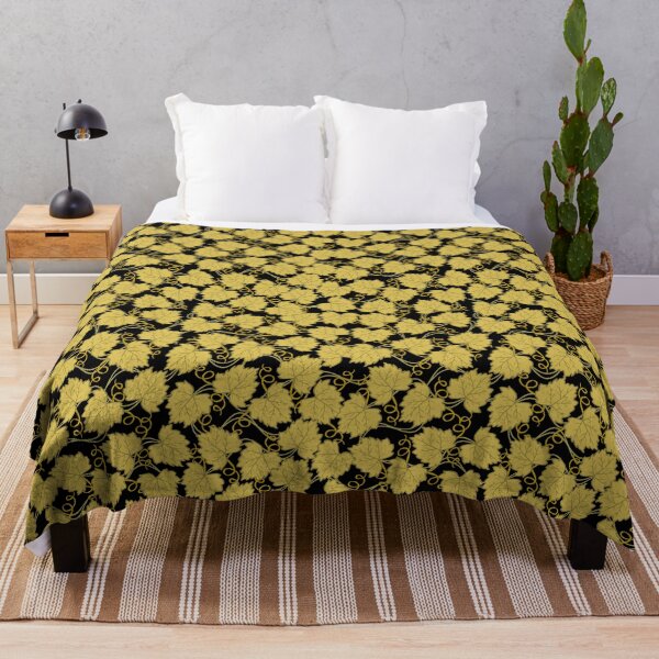 Item preview, Golden Grape Leaf Pattern Black  designed and sold by karwilberevivalcollection.
