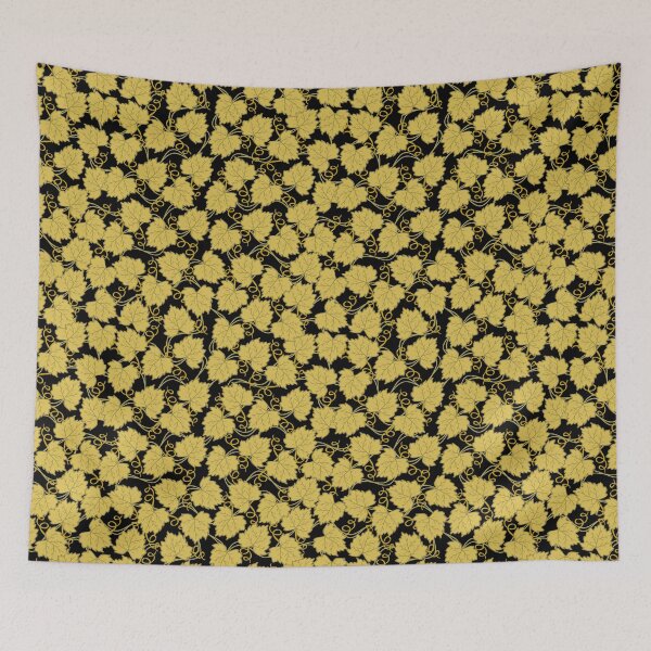 Item preview, Golden Grape Leaf Pattern Black  designed and sold by karwilberevivalcollection.