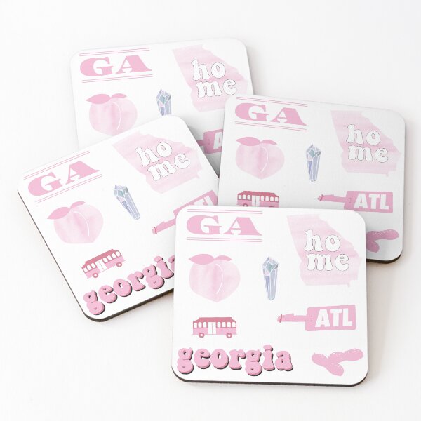 Item preview, Pink Watercolor Georgia US Sticker Pack designed and sold by The-Goods.