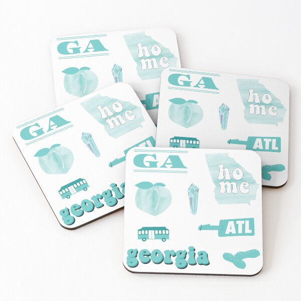 Item preview, Teal Green Watercolor Georgia US Sticker Pack designed and sold by The-Goods.