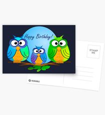 Happy birthday card with owls Postcards
