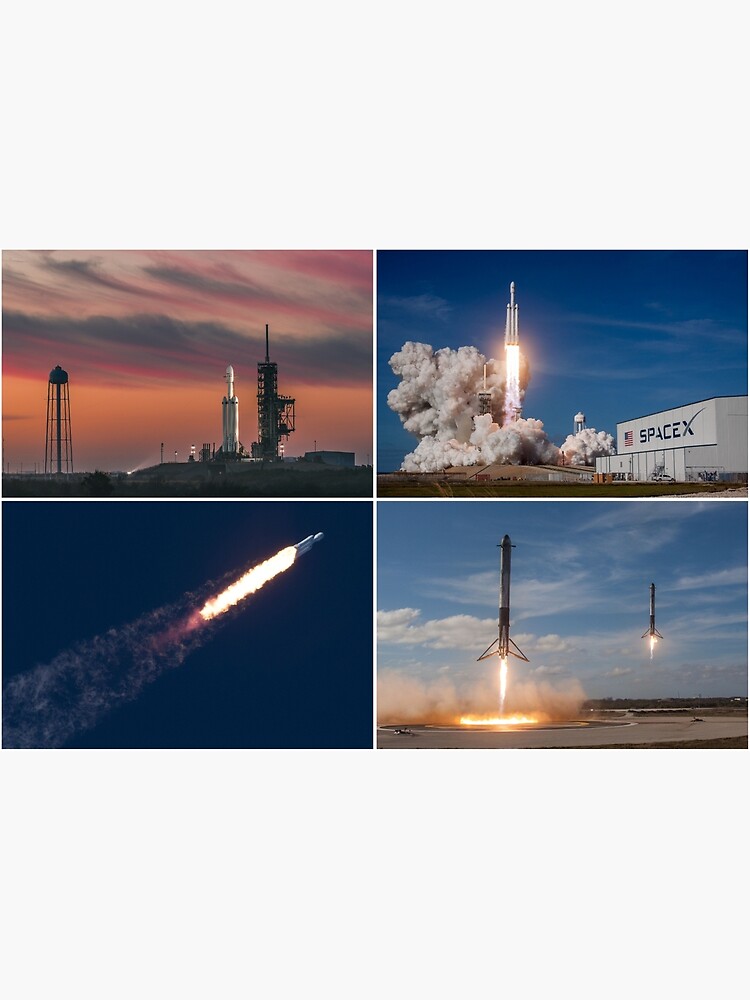 Disover SpaceX Falcon Heavy Launch Lifecycle (8K resolution) Premium Matte Vertical Poster