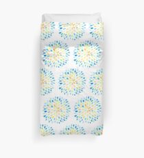 Dewdrops in Blue and Yellow Duvet Cover