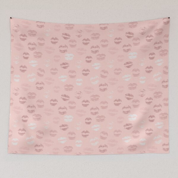Item preview, Peach Pink Lip Kisses Print designed and sold by newburyboutique.