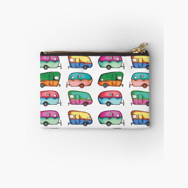 Item preview, colorful retro camper pattern designed and sold by daisydebby.
