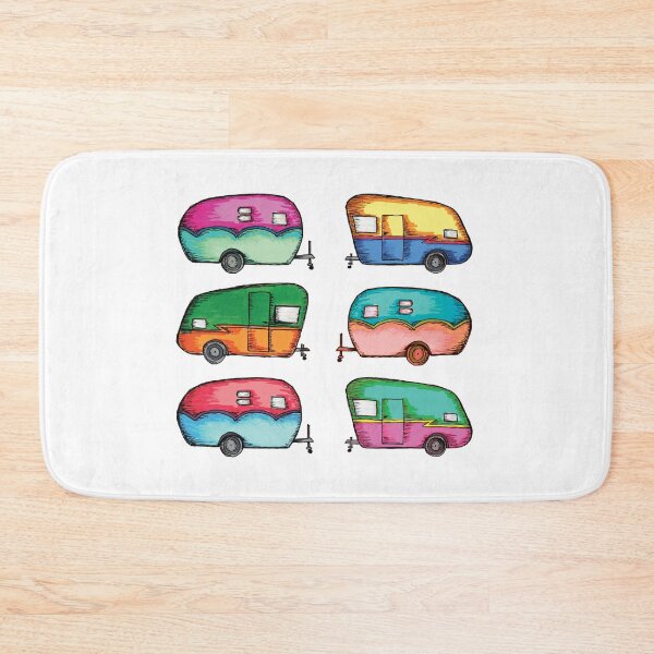 Item preview, colorful retro camper pattern designed and sold by daisydebby.