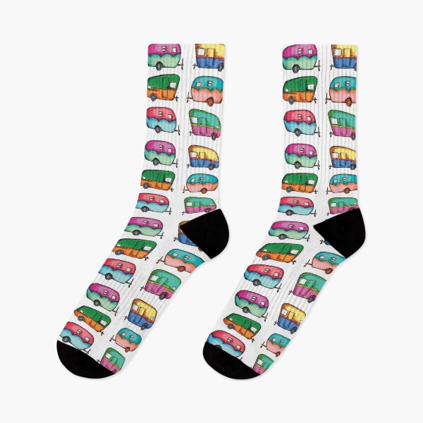 Item preview, colorful retro camper pattern designed and sold by daisydebby.