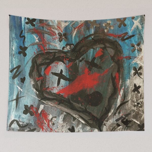 Item preview, Angry Heart Abstract Painting designed and sold by bipolarvirgoart.