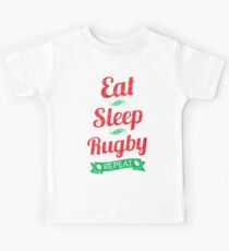 Eat, Sleep, Rugby, Repeat Kids Tee
