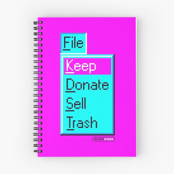 Item preview, Konmari Neon Pink Blue Decluttering Windows 95 Computer Menu designed and sold by JessicaAmber.