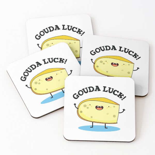 Item preview, Gouda Luck Funny Cheese Puns  designed and sold by punnybone.