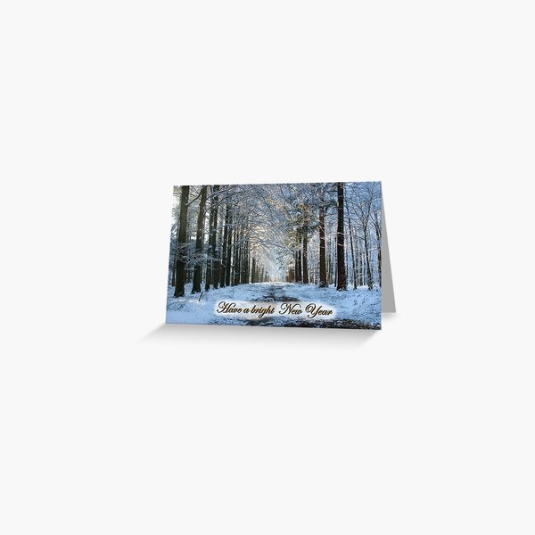 Lane Through Snowy Woods - Bright New Year Greeting Card