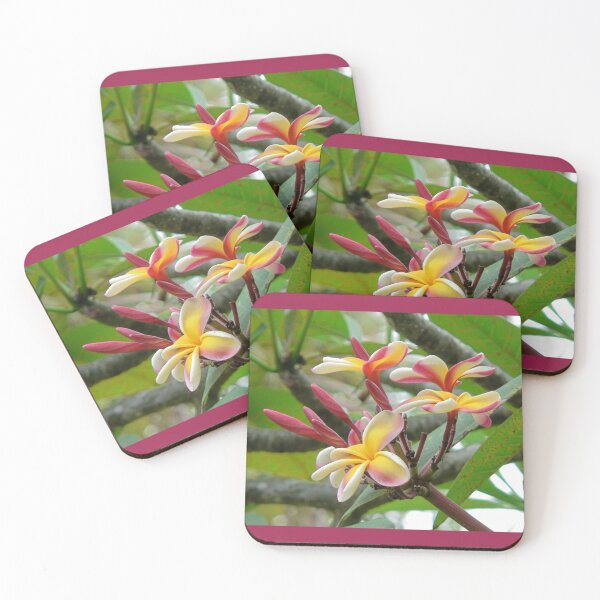 Item preview, Pink, yellow and white plumeria designed and sold by Martha Sherman.