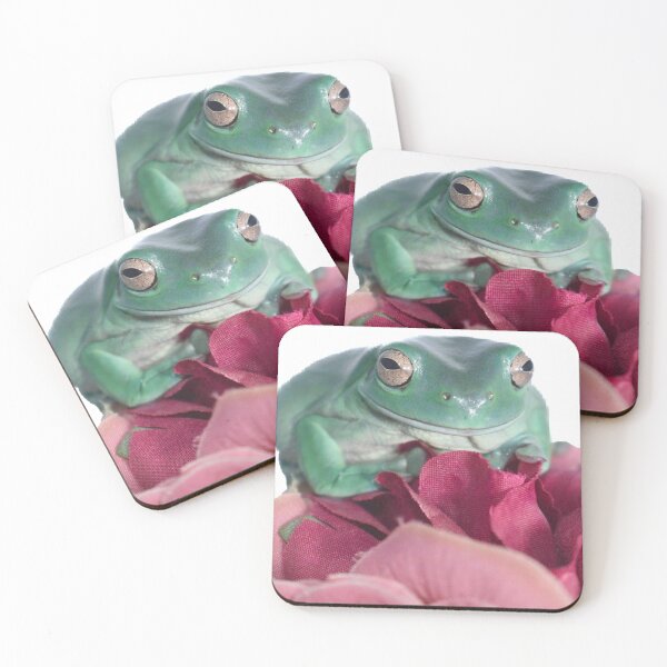 Item preview, Dumpy tree frog on flowers designed and sold by Kina Mae Mercado.